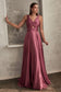 A-Line Satin Keyhole Dress-7