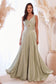 A-Line Satin Keyhole Dress-9