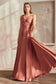 A-Line Satin Keyhole Dress-10
