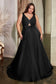 Keyhole Satin A-Line Straps Open V-Back Long Evening Dress CD7497C-8