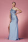 One Shoulder High Slit Embellished Jewel Long Prom & Evening Dress NXE1039-9