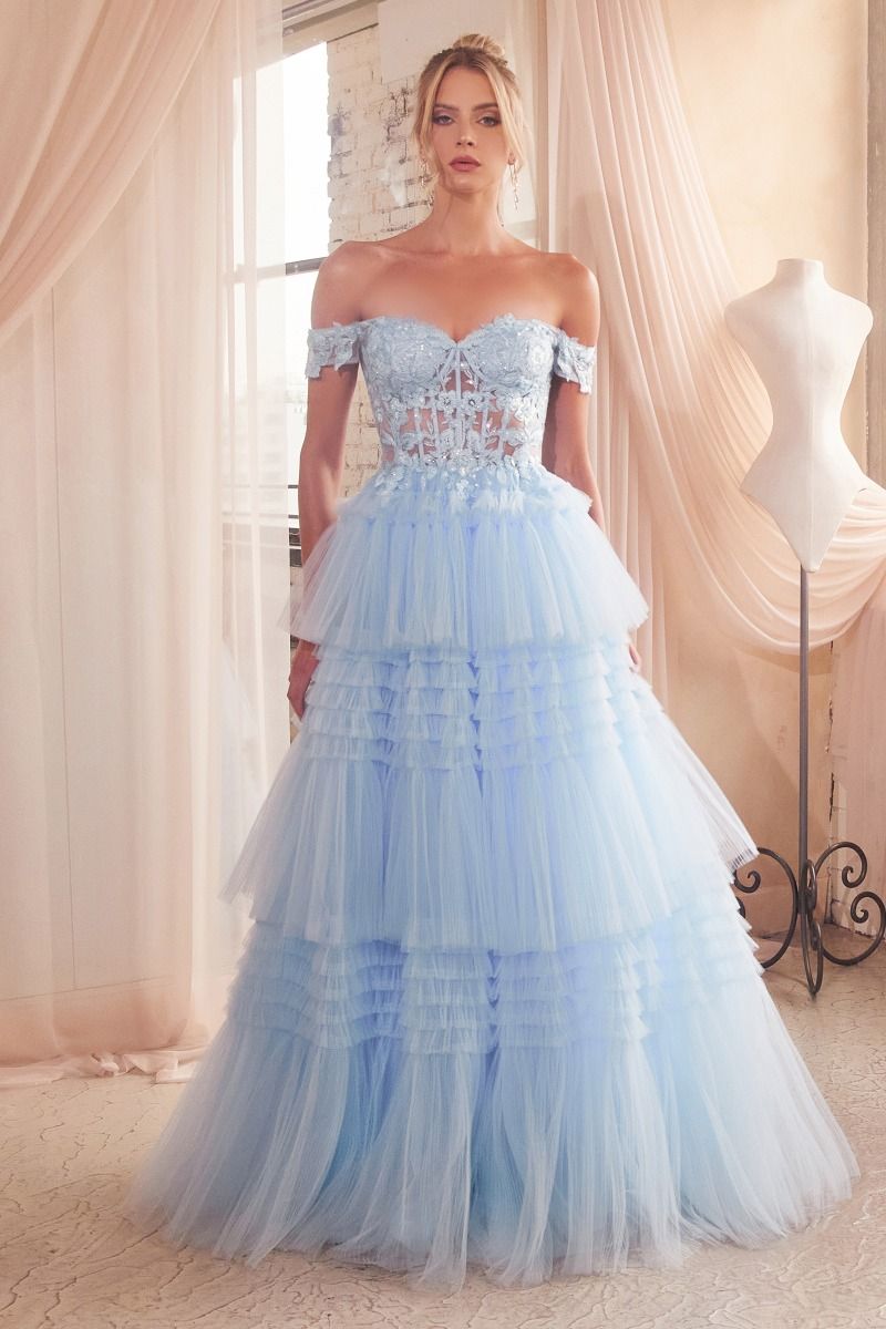 Pleated Tulle Ball Gown-0