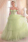 Pleated Tulle Ball Gown-1