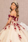 3-D Flower Embroidery Off Shoulder Mesh Quinceanera Gown-7