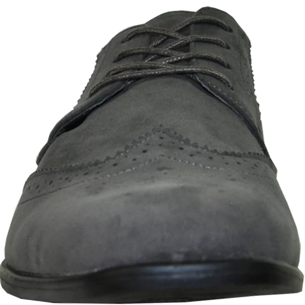 BRAVO Men Dress Shoe KING-3 Wingtip Oxford Shoe Grey-1