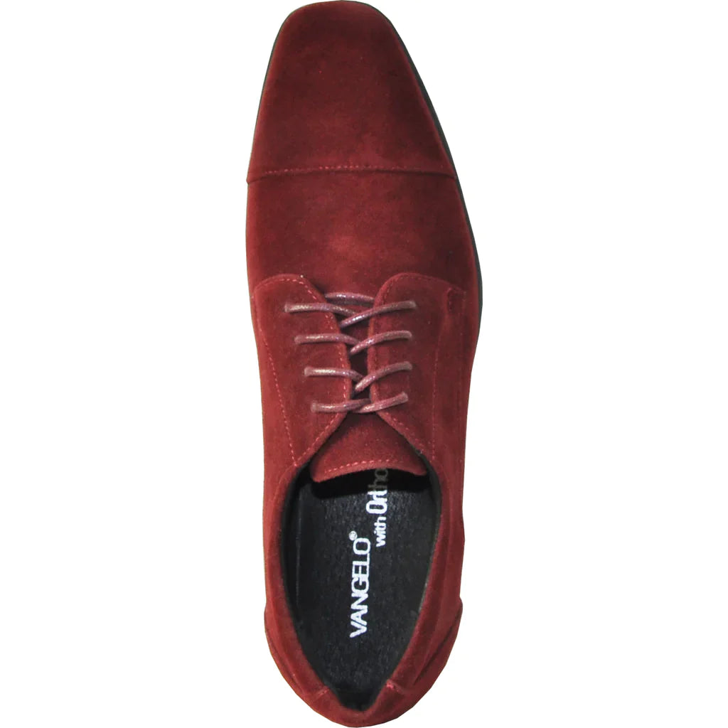 VANGELO Men Dress Shoe KING-4 Oxford Formal Tuxedo for Prom and Wedding Burgundy-5