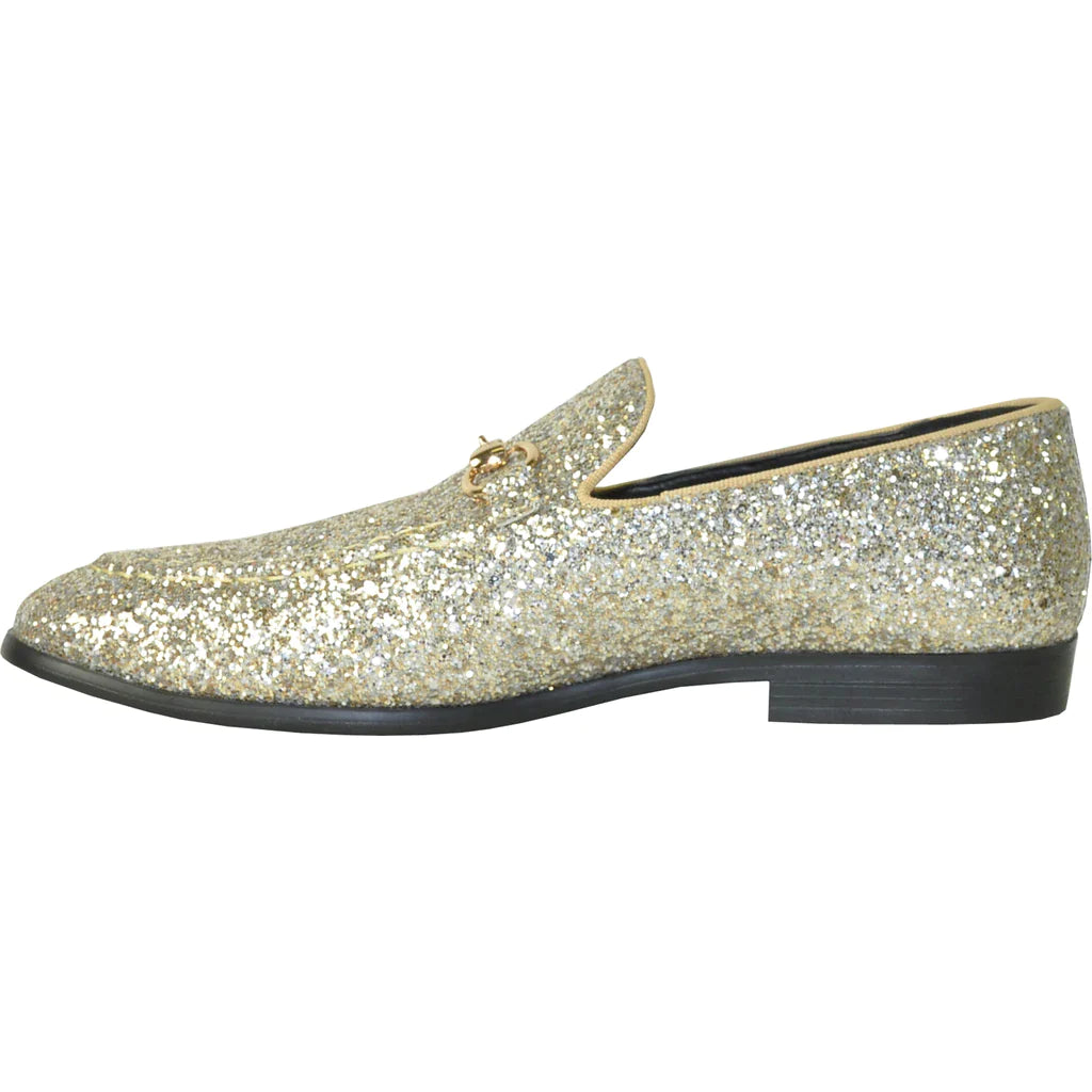"Bravo" Gold Glitter Tuxedo & Prom Shoes-4