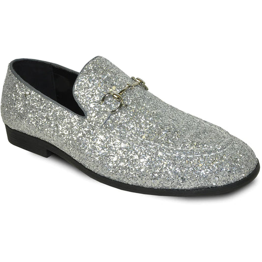 "Bravo 1" Silver Glitter Tuxedo & Prom Shoes-0