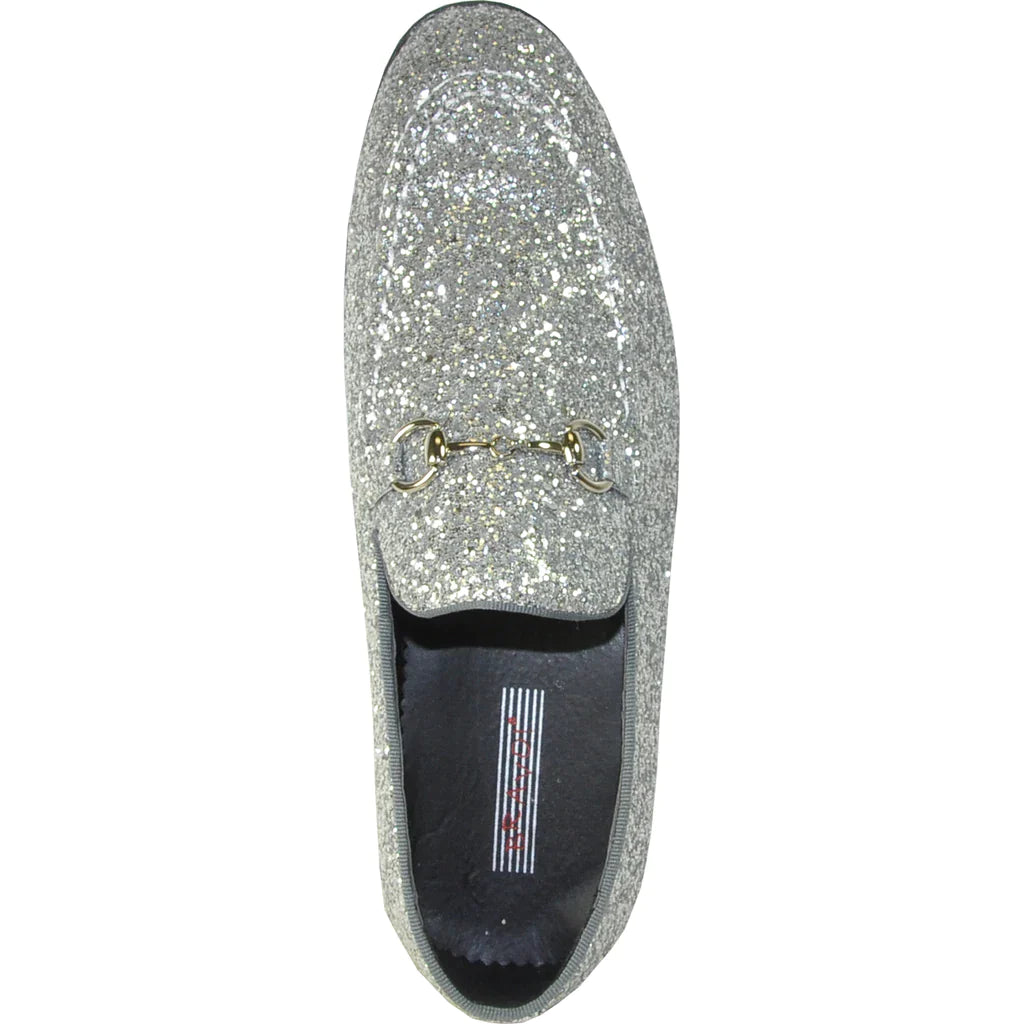 "Bravo 1" Silver Glitter Tuxedo & Prom Shoes-5