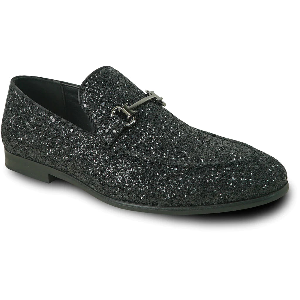 "Bravo" Black Glitter Tuxedo & Prom Shoes-0