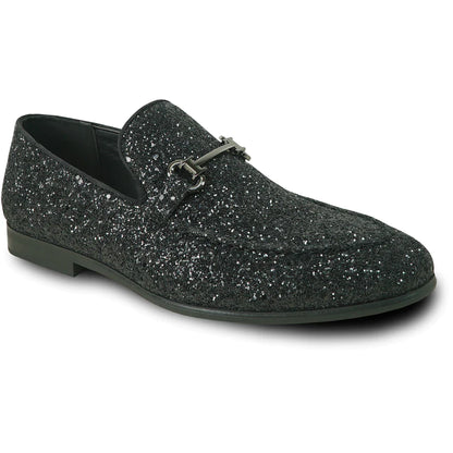 "Bravo" Black Glitter Tuxedo & Prom Shoes-0