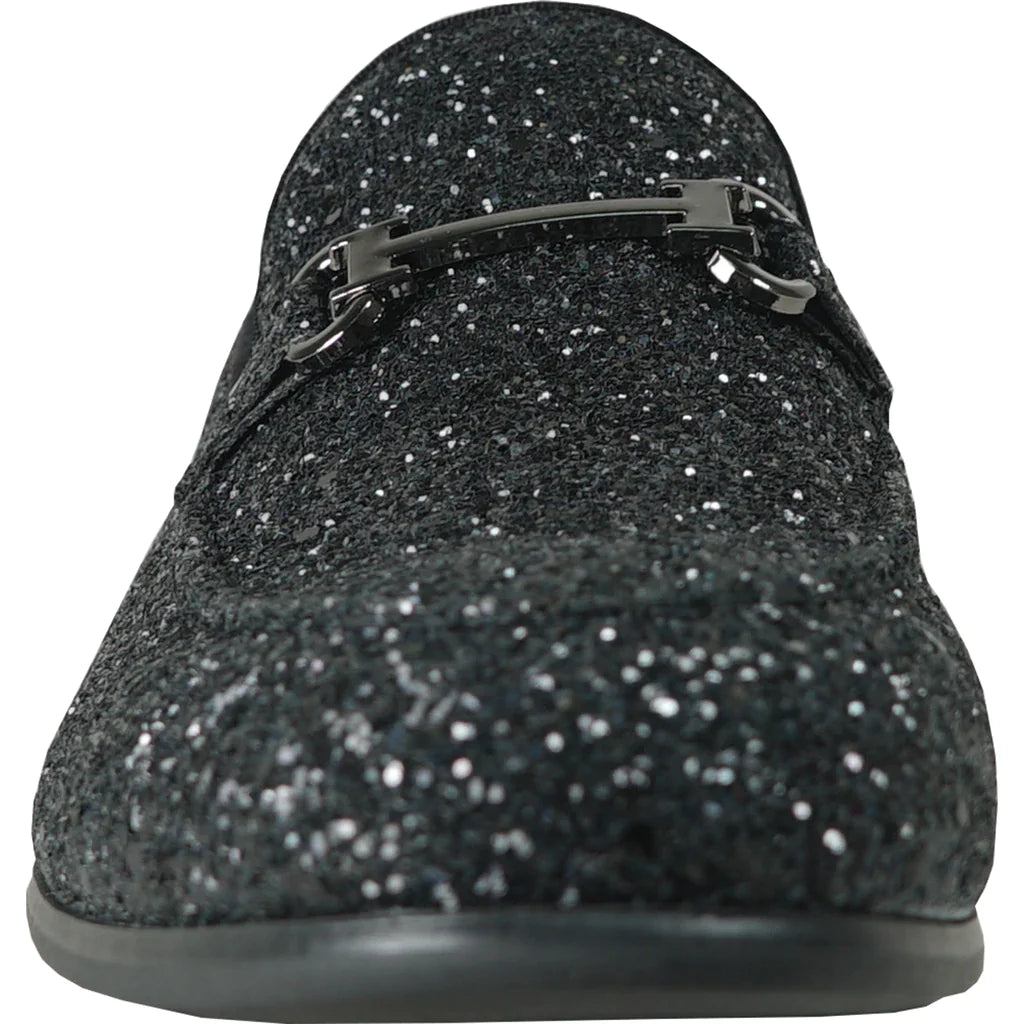 "Bravo" Black Glitter Tuxedo & Prom Shoes-1
