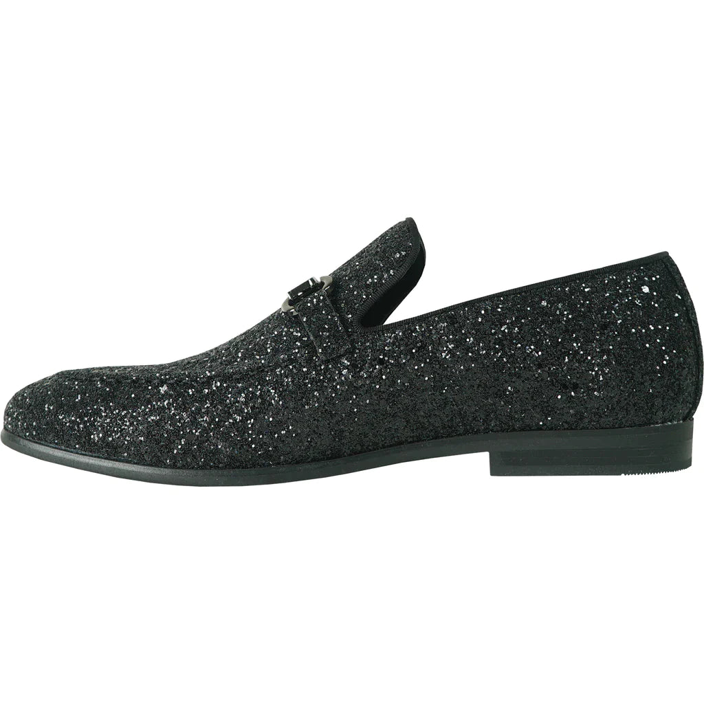 "Bravo" Black Glitter Tuxedo & Prom Shoes-4