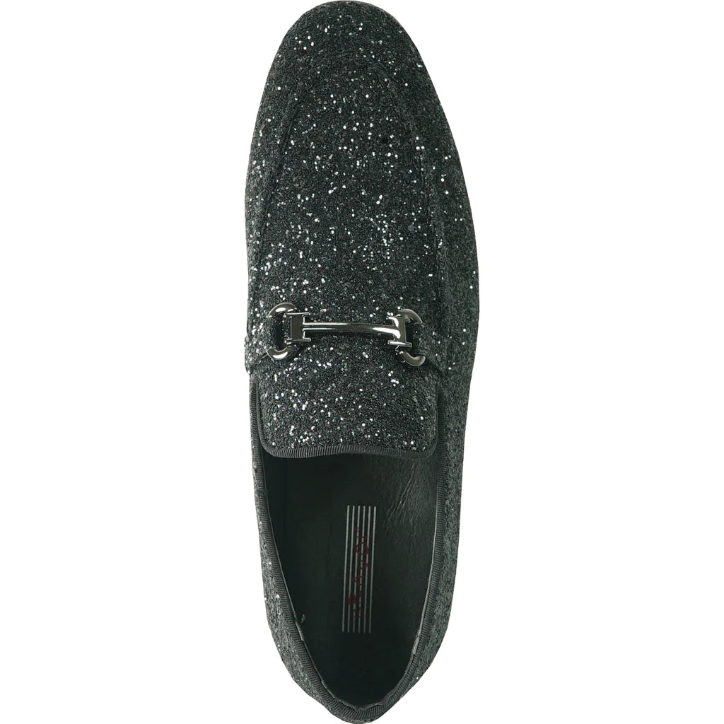 "Bravo" Black Glitter Tuxedo & Prom Shoes-5