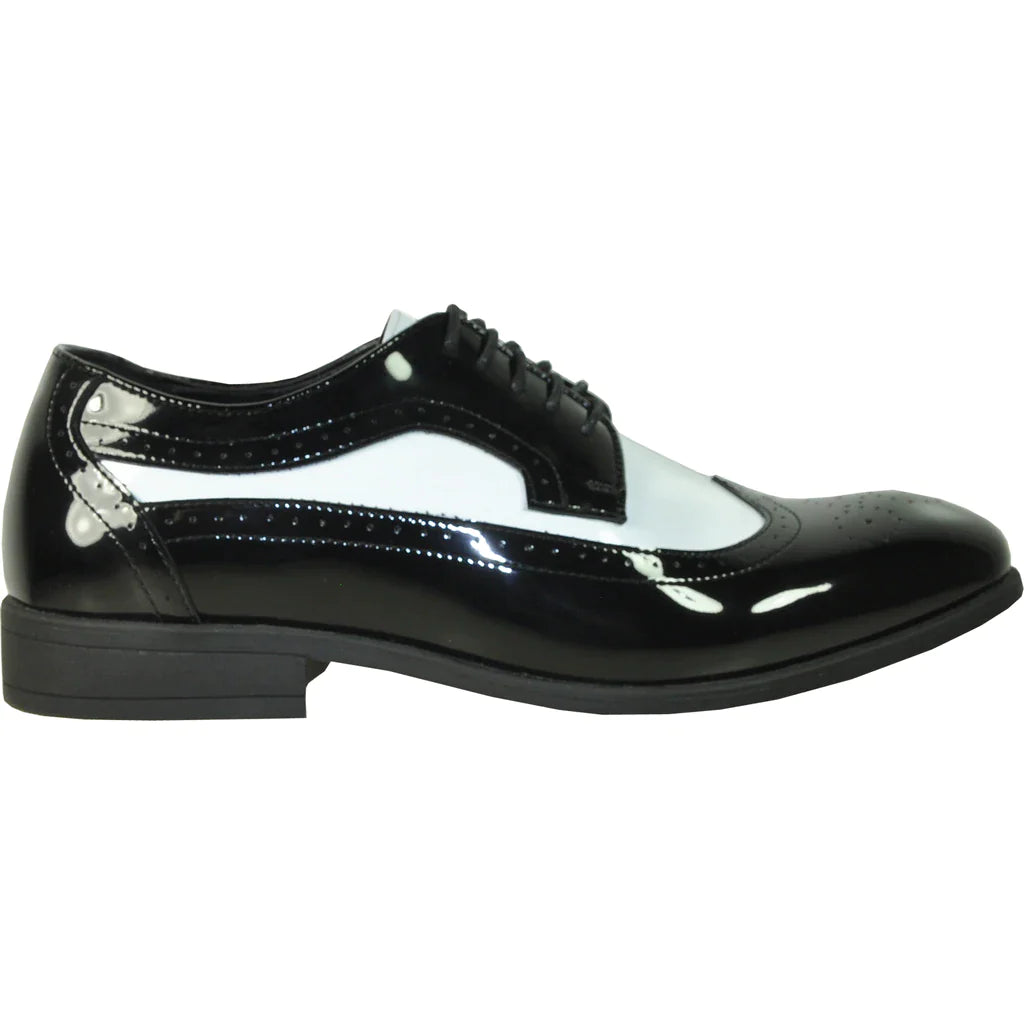 "Telford" Black and White Vangelo Tuxedo Shoes-3
