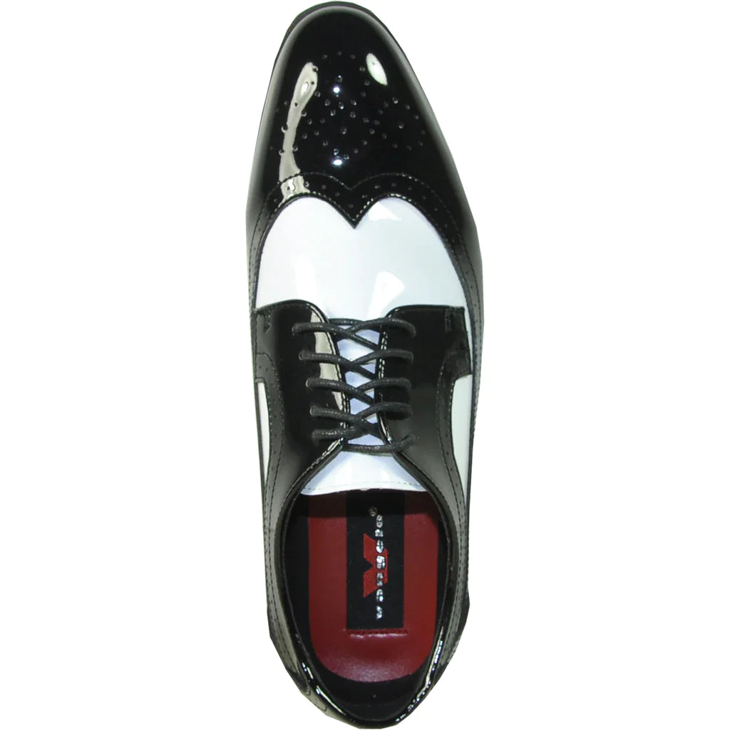 "Telford" Black and White Vangelo Tuxedo Shoes-5