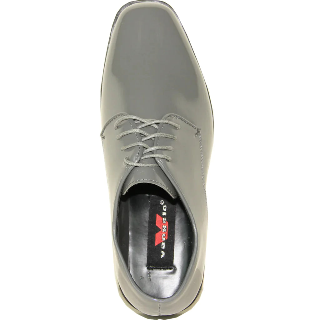 VANGELO Men Dress Shoe TUX-1 Oxford Formal Tuxedo for Prom & Wedding Grey Patent-5