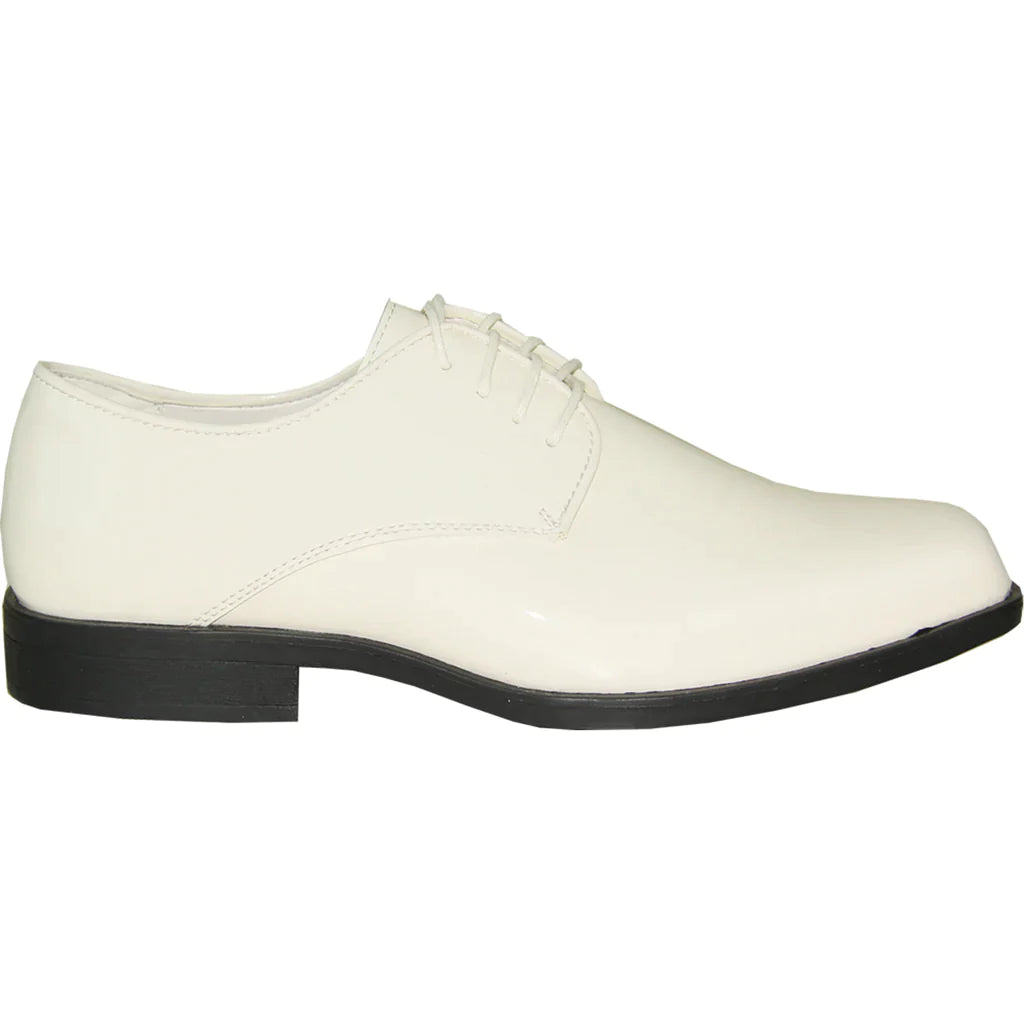 VANGELO Men Dress Shoe TUX-1 Oxford Formal Tuxedo for Prom & Wedding Ivory Patent-3