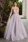 Mary Floral Boho A-line V-neck Criss Cross Back Bodice Luxury Tulle Modern Cute Prom & Bridesmaid Dress CDA1019-1