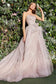 Strapless Layered Tulle Floral Embroidered Bodice A-line Prom & Ball Dress CDA1021-7