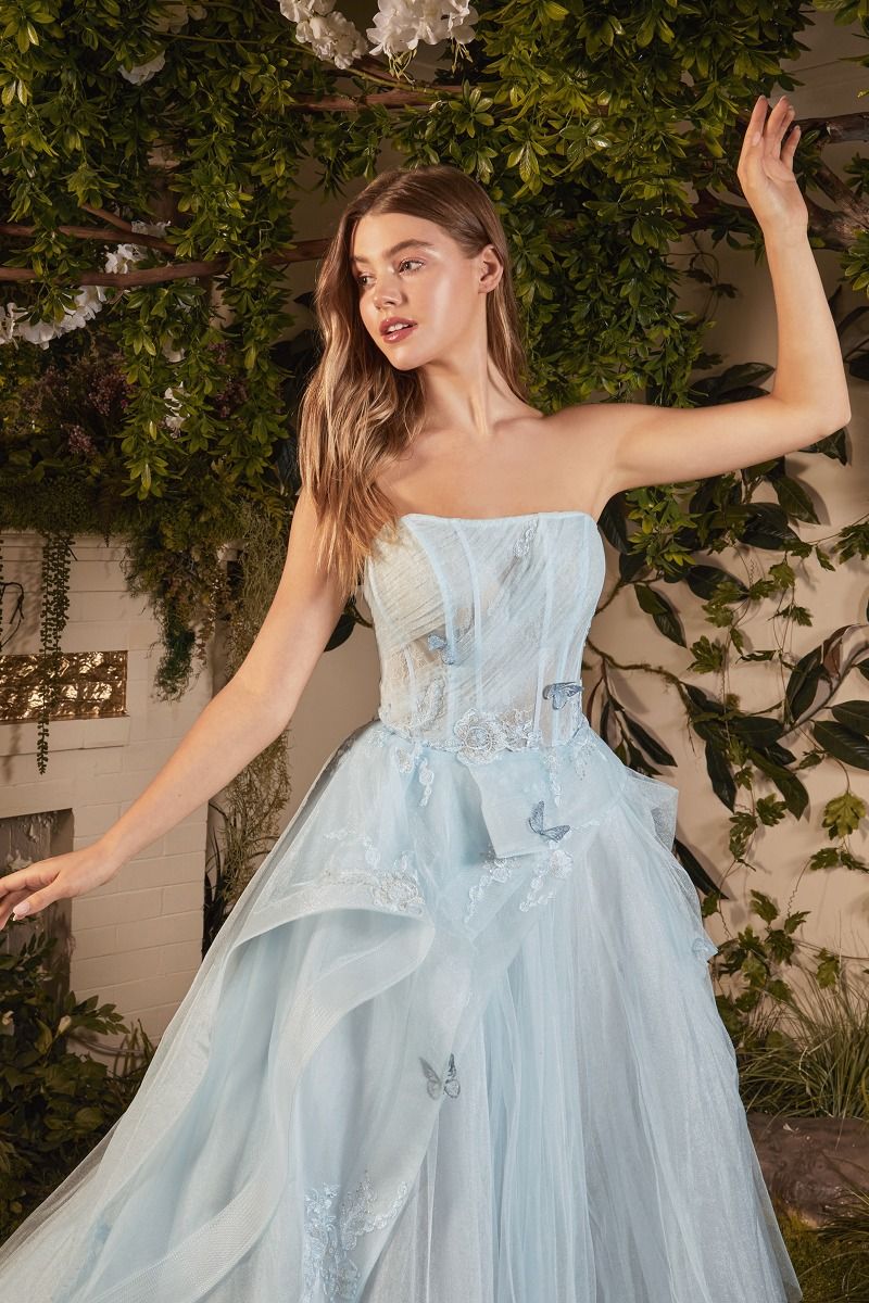 Strapless Layered Tulle Ballgown-5