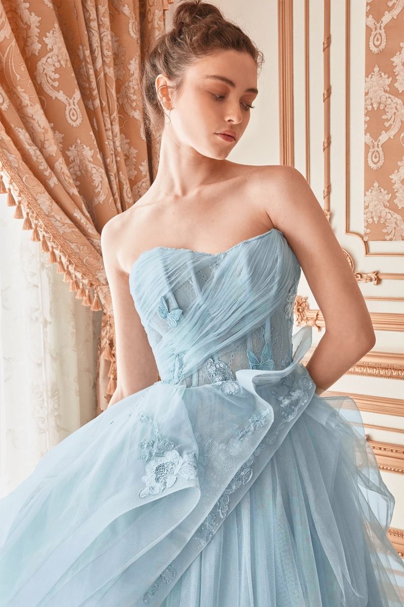 Strapless Layered Tulle Ballgown-7