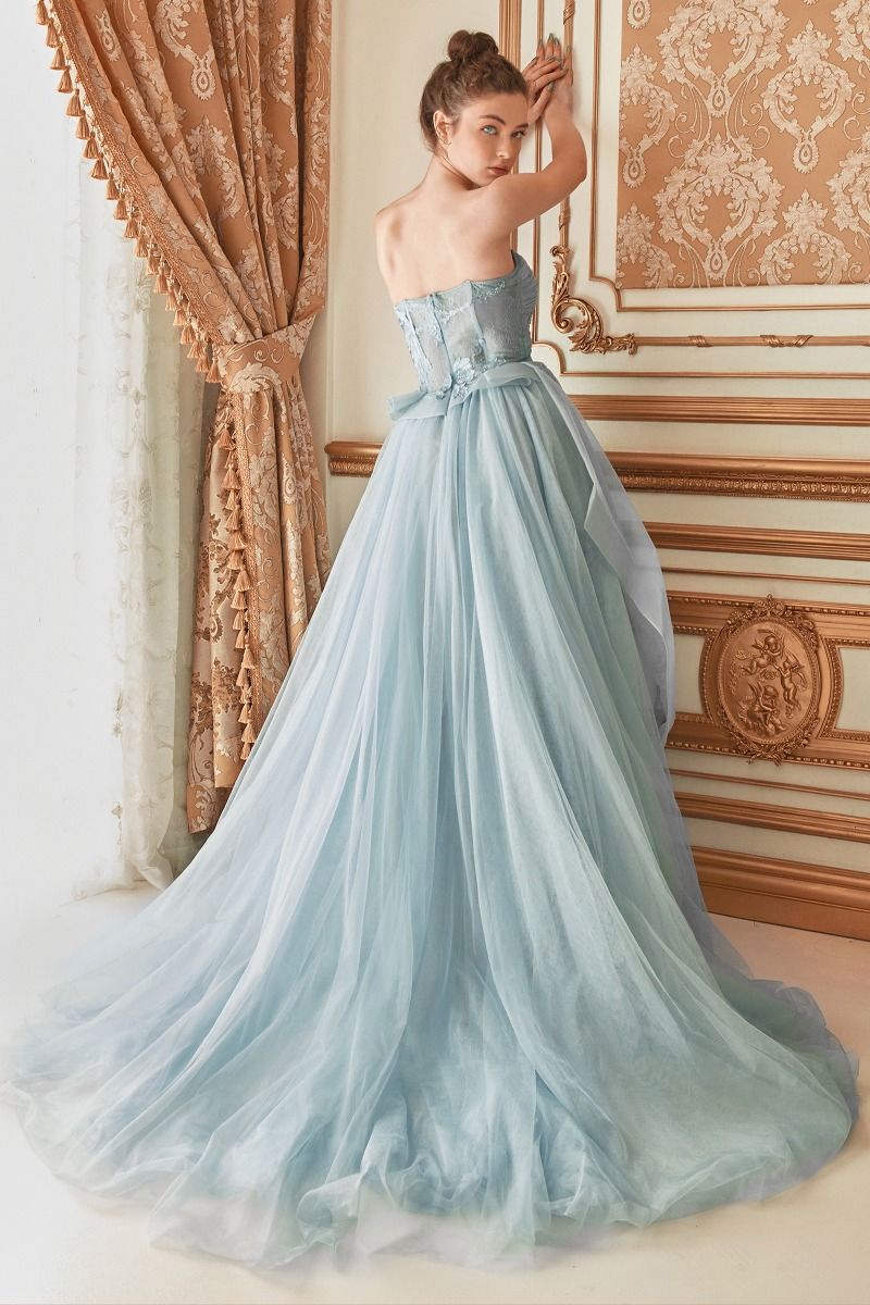 Strapless Layered Tulle Ballgown-8