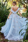 Fairytale Garden Couture Off Shoulder Long Ball Gown CDA1048-1