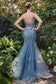 Fitted Mermaid Luxury Sequin Embellished Prom & Bridesmaid Gown Beaded lace applique Evening Shimmer Dress V-neck V-back Bodice CDA1118-1