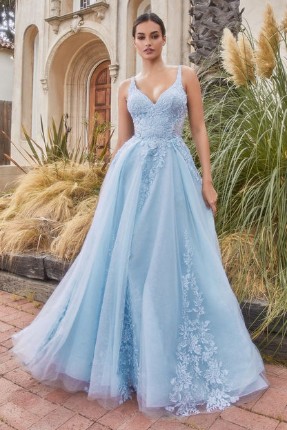 Pastel Elysium Lace Sage Vintage Floral Open Back Deep v-neck Bodice A-line Formal Prom & Bridesmaid Dress CDA1125-2