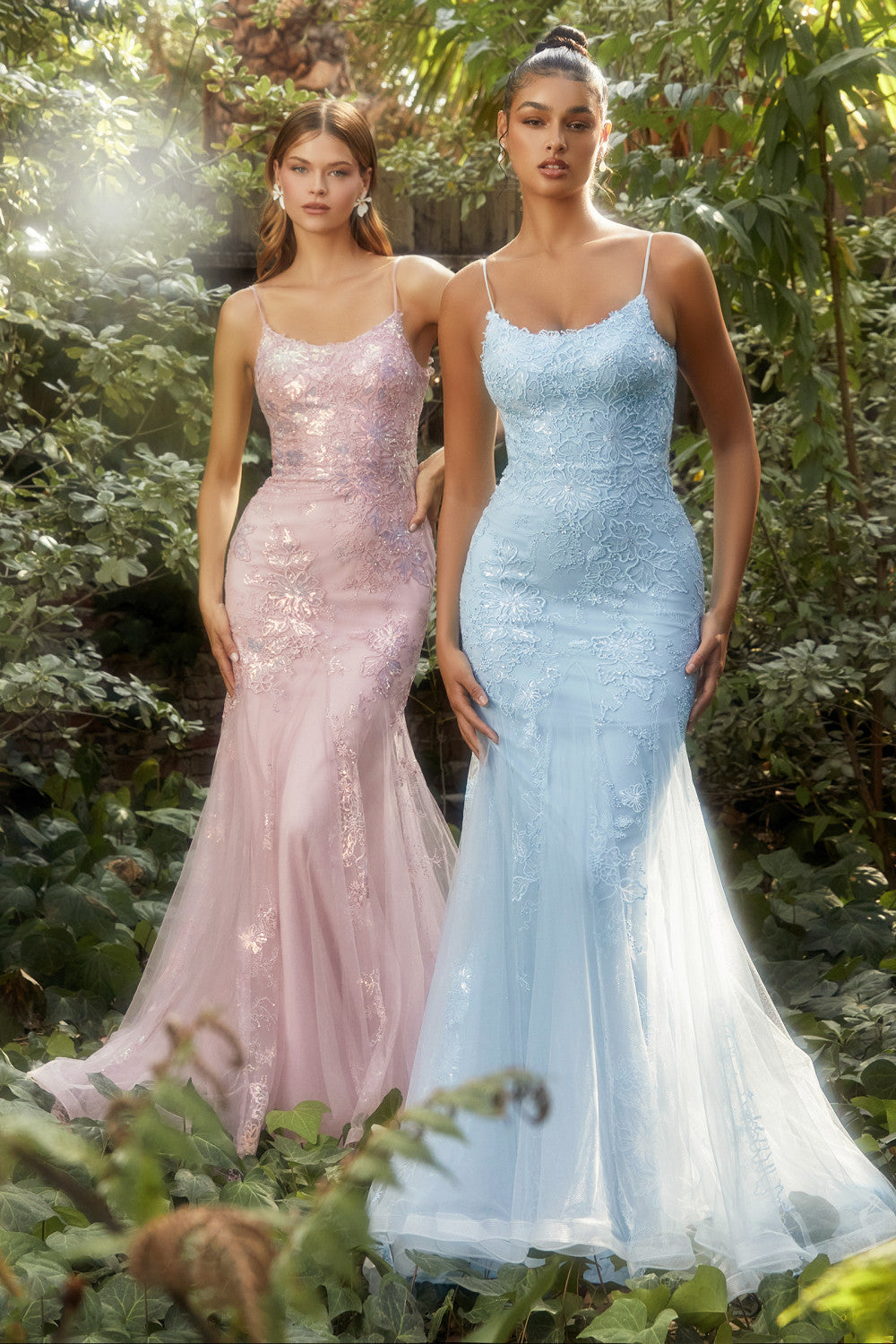 Iridescent Lace Mermaid Gala Formal Prom & Bridesmaid gown Scoop Neck Laced Open Back Bodice Evening Formal Cute Sequin Dress ALA1131 Sale-0