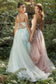 Floral Applique A-Line Gown-7