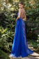 Embellished Print Fitted Prom & Bridesmaid gown Feminine Luxury Laced Elegant Gala Dress V-neck Open Back Bodice CDA1164-1