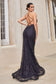 Diamond Rococo Blackless Mermaid Sensual Prom & Ball Gown Laced Vintage Guipure Bridesmaid Formal Special Dress Laced V-neck CDA1170-4