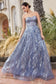 Shimmer Leaf Motif Ball Gown With Matching Shawl-0