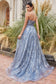 Shimmer Leaf Motif Ball Gown With Matching Shawl-1