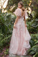 Petal Embellished Ruffle sleeve Vintage Feather and Sequin Prom & Bridesmaid Dress CDA1176-1