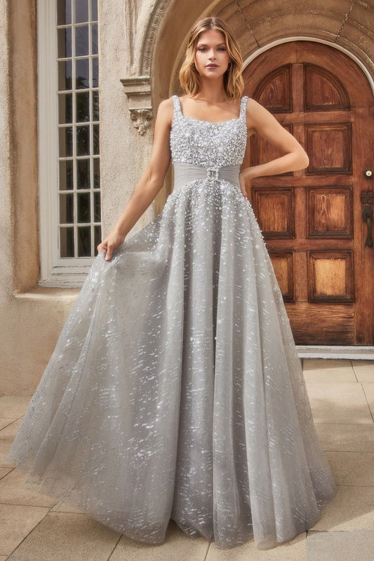 Pearleque Ball Gown With Crystal Buckle-0