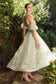 Baby's Breath Embroidery Tea Length Gown-2