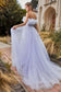 Gathered Tulle Pearl Strapless Open Back Long Ball Gown CDA1199-2