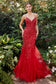 Chromatic 3d Florals Mermaid Gown-6