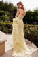 One Shoulder Embellished Yellow Gown-2