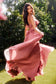 STRAPLESS CHIFFON RUFFLE A-LINE DRESS CDA1341-2