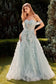 OFF THE SHOULDER BLUE BALL GOWN CDA1343-0