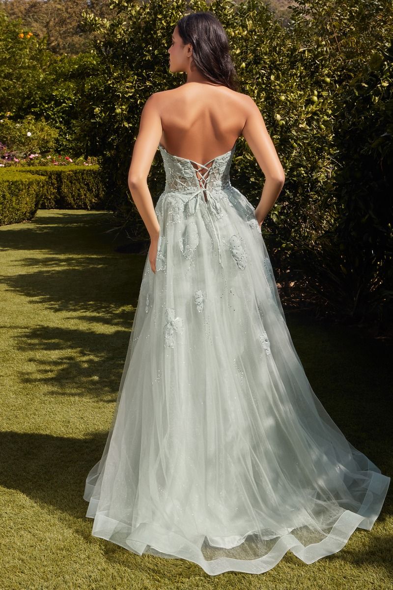 STRAPLESS SAGE BALL GOWN CDA1346-1