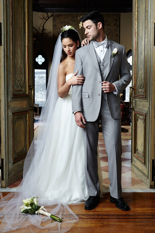 "Aspen" Heather Grey Suit Jacket Notch (Separates)-0