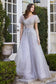 Embellished Sequin Ball Gown Sheer Fitted Bodice with Laced Corset Embroidered A-line Elegant Ball Tulle Dress CDB708-2