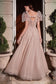 Retro Puff Sleeves Sweetheart Neckline Laced Bodice Layered A-Line Tulle Skirt Prom & Bridesmaid Dress CDB711-1