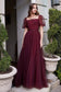 Maroon Puff Sleeve Ball Gown-2