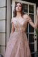 Off The Shoulder Rose Gold Ball Gown-2